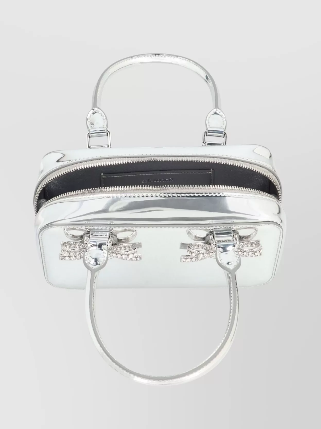 Self-Portrait Petite Metallic Leather Tote Bag With Bows