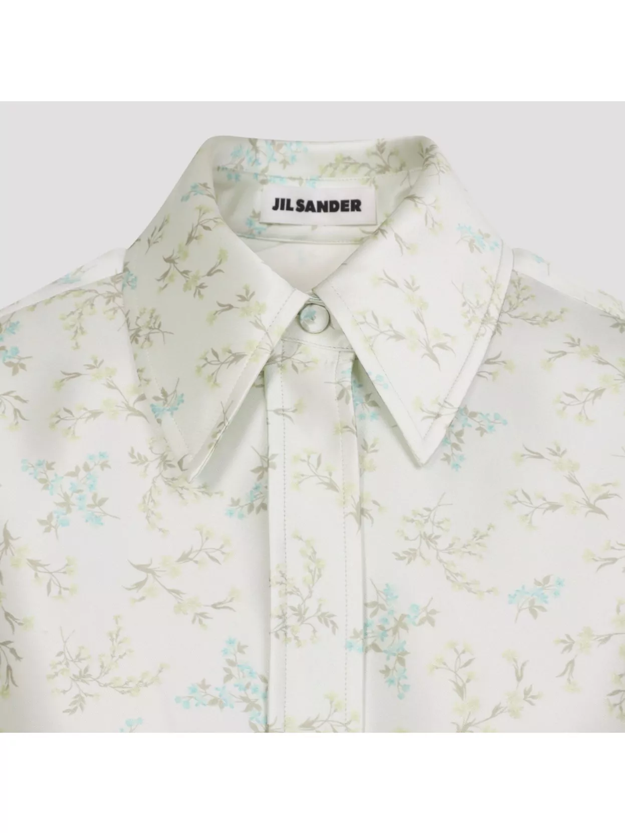 Jil Sander Floral Long Sleeve Shirt With Structured Collar