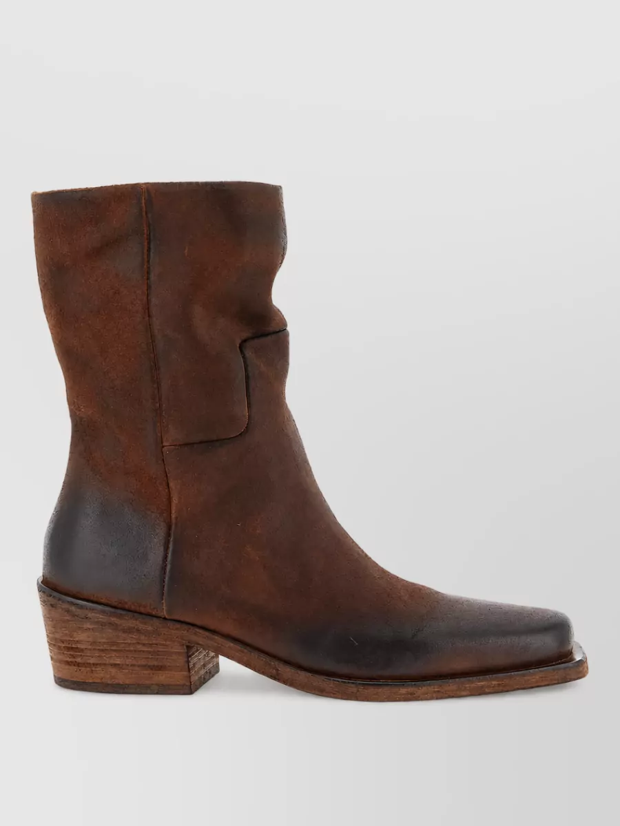 Marsell Leather Texan Ankle Boots