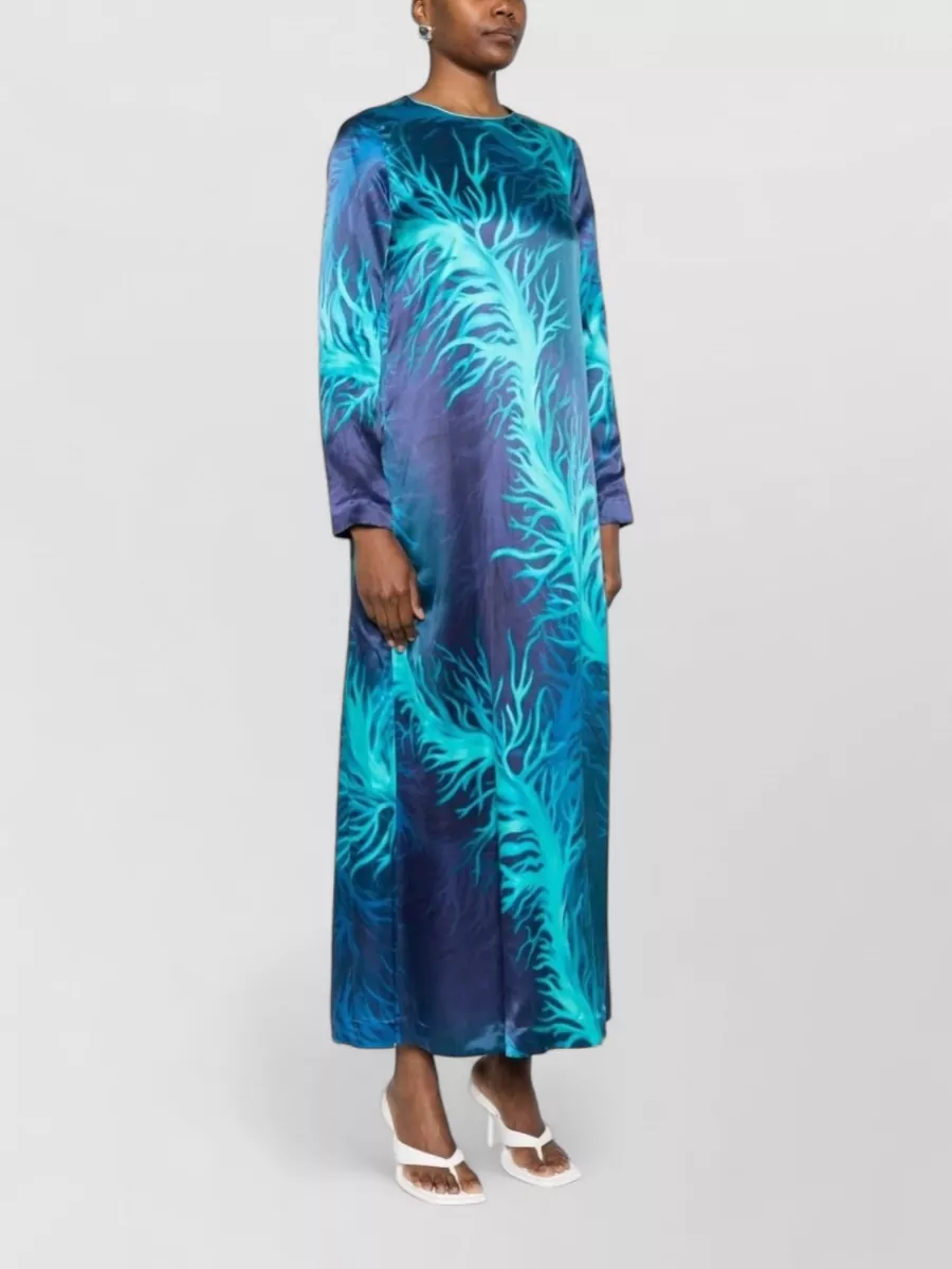 F.r.s For Restless Sleepers Silk Printed Long Sleeve Maxi Dress