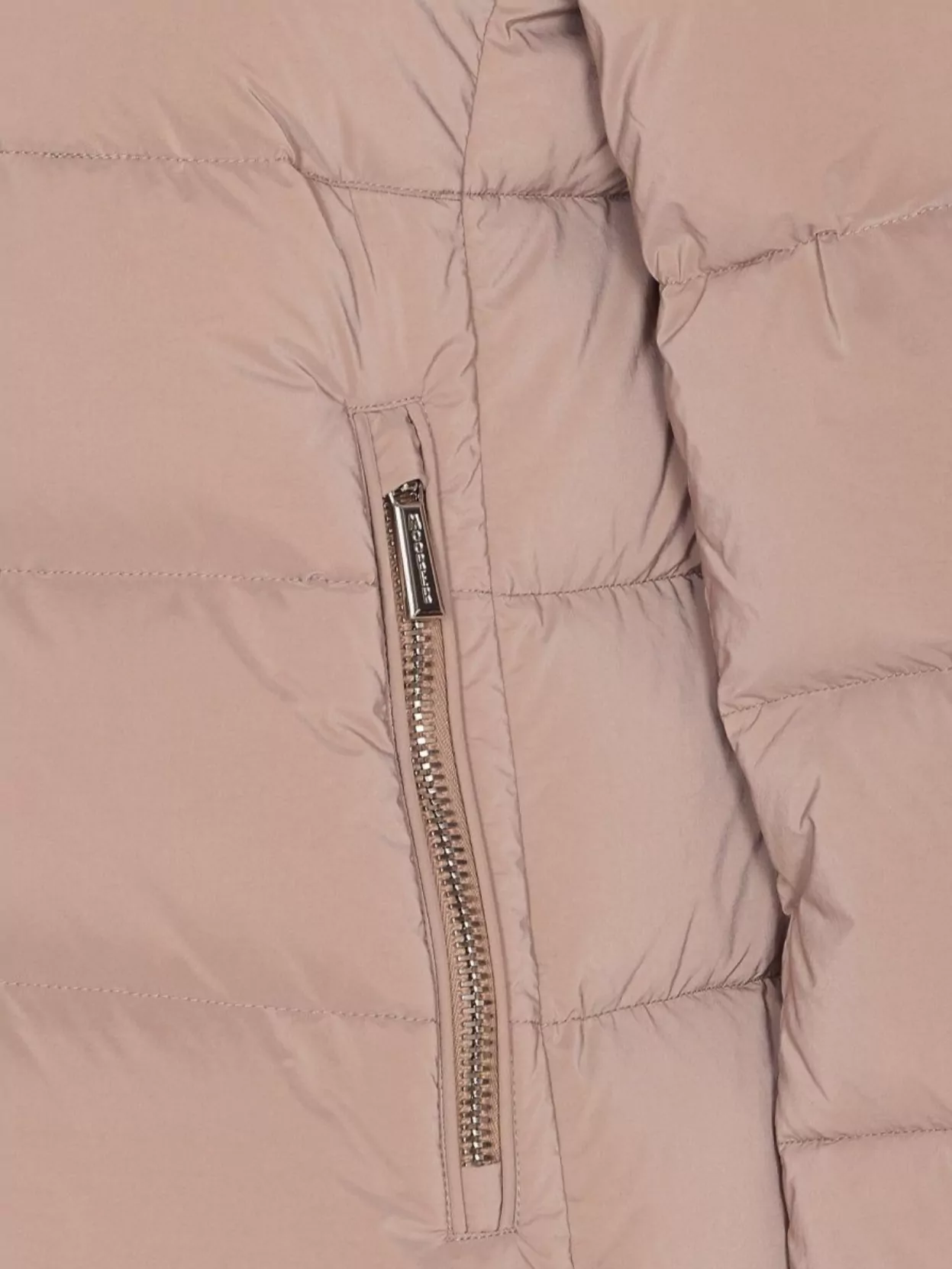 Moorer Long Padded Jacket Removable Fur Detail