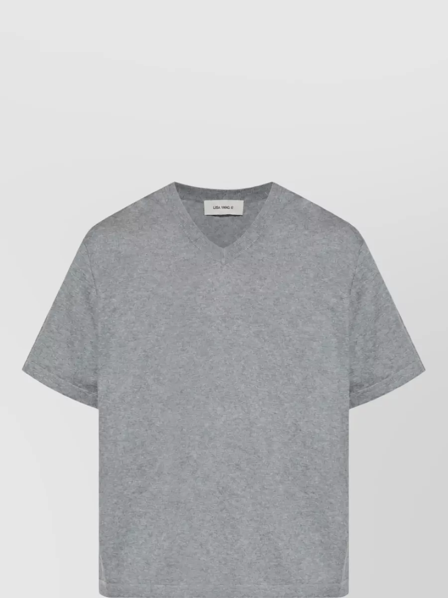 Lisa Yang cashmere v-neck short-sleeve t-shirt