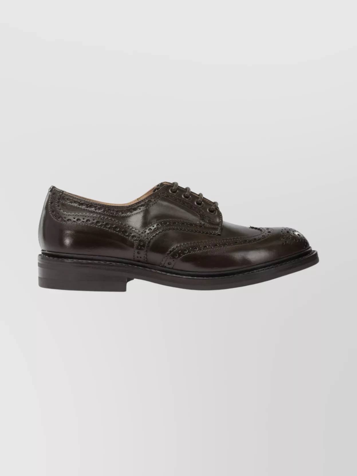 Tricker's Brogue Lace-Up Derby Shoes With Round Toe