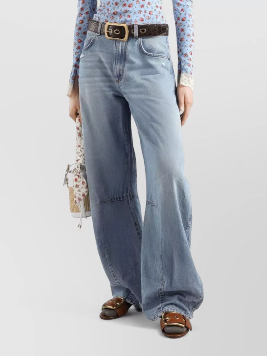 Dolce&Gabbana Cotton Denim Jeans Regular Fit Wide Leg