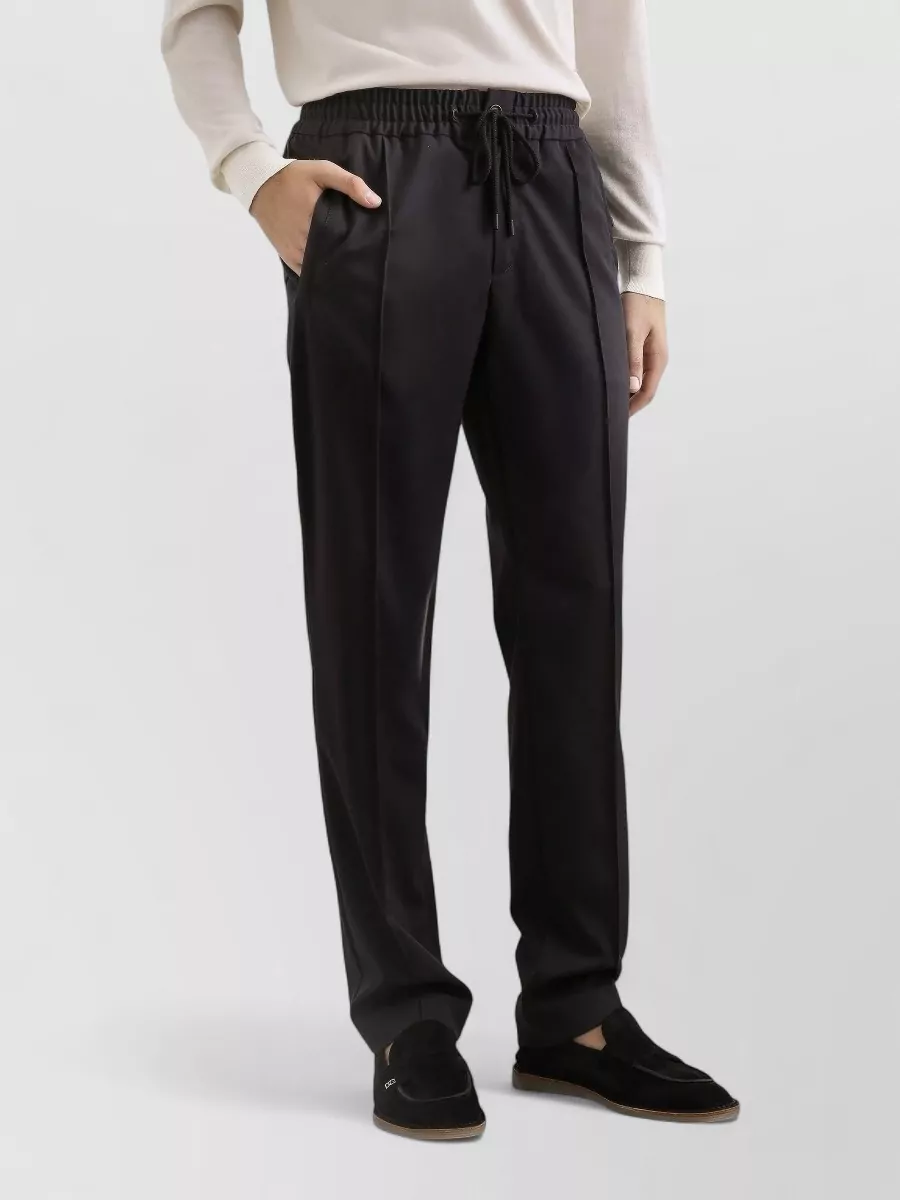 Dolce&Gabbana Straight Leg Trousers Crease Detailing Pockets