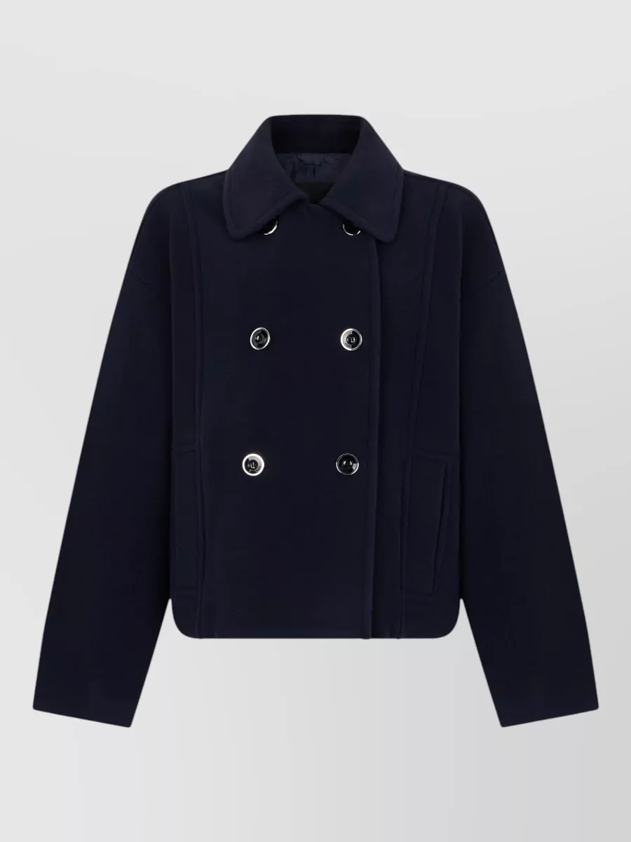 Pinko Wool cropped double-breasted coat