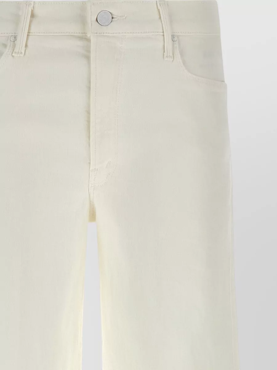 Mother Twisted Leg Denim Trousers Five Pocket Design