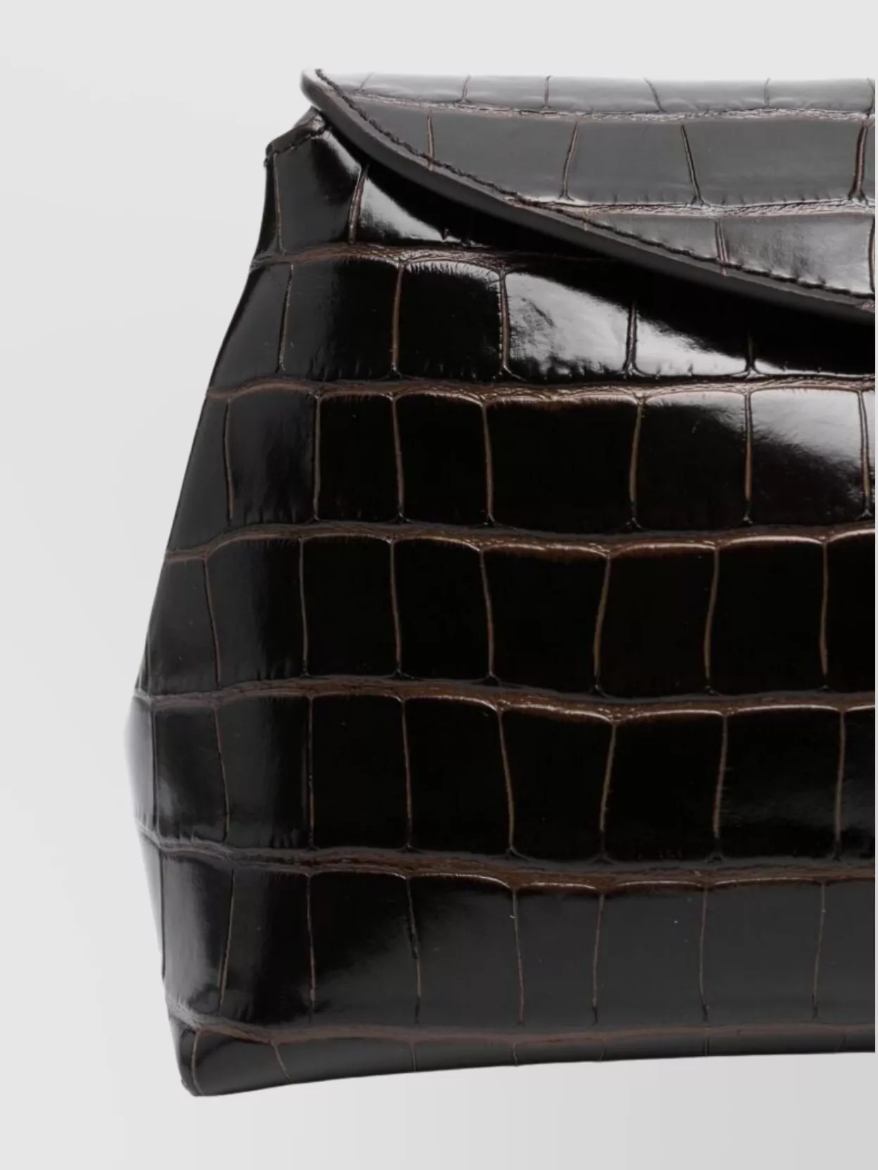 Totême Crocodile Effect Leather Top Handle Clutch