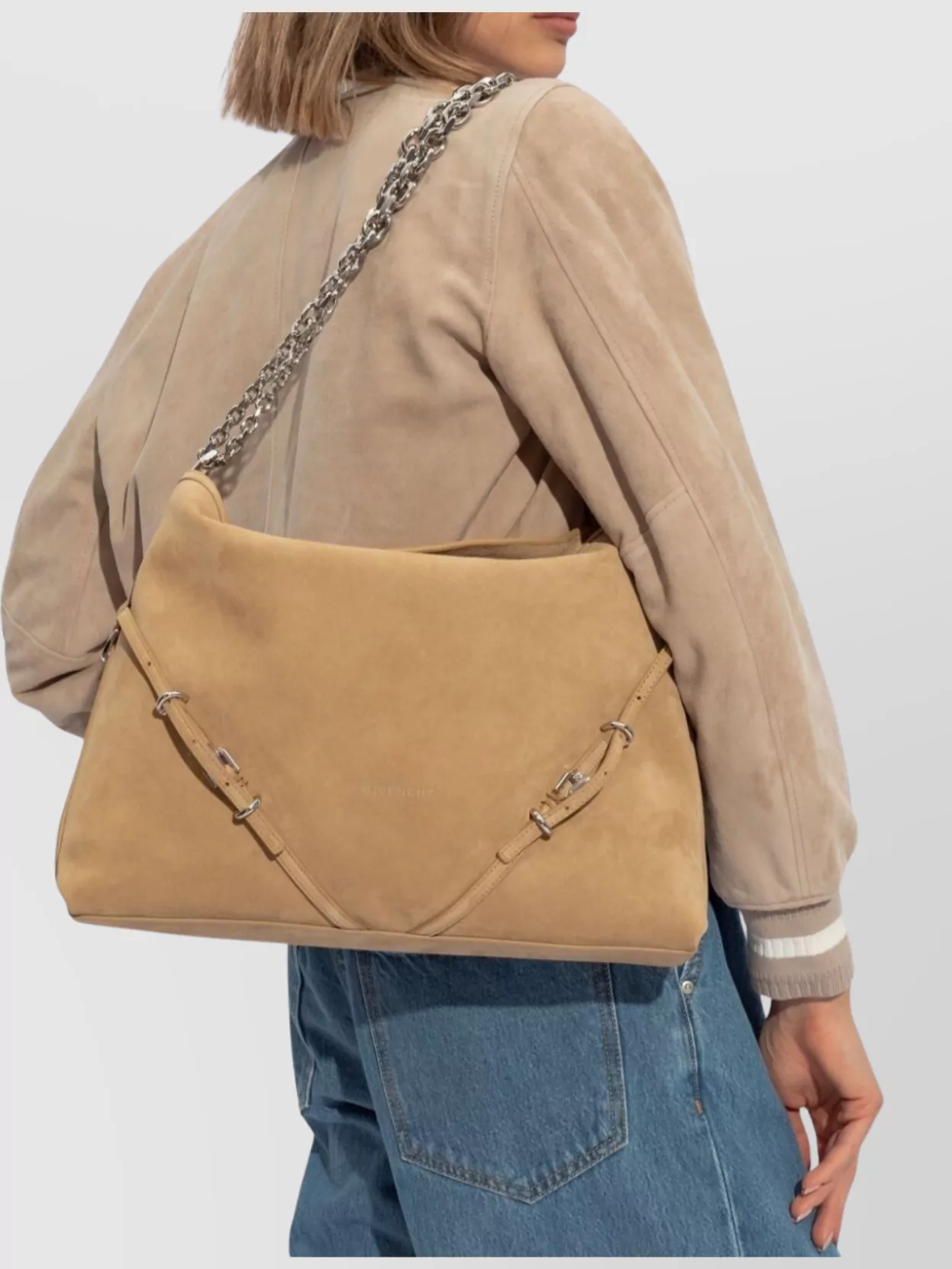 Givenchy Suede Voyou Chain Shoulder Bag