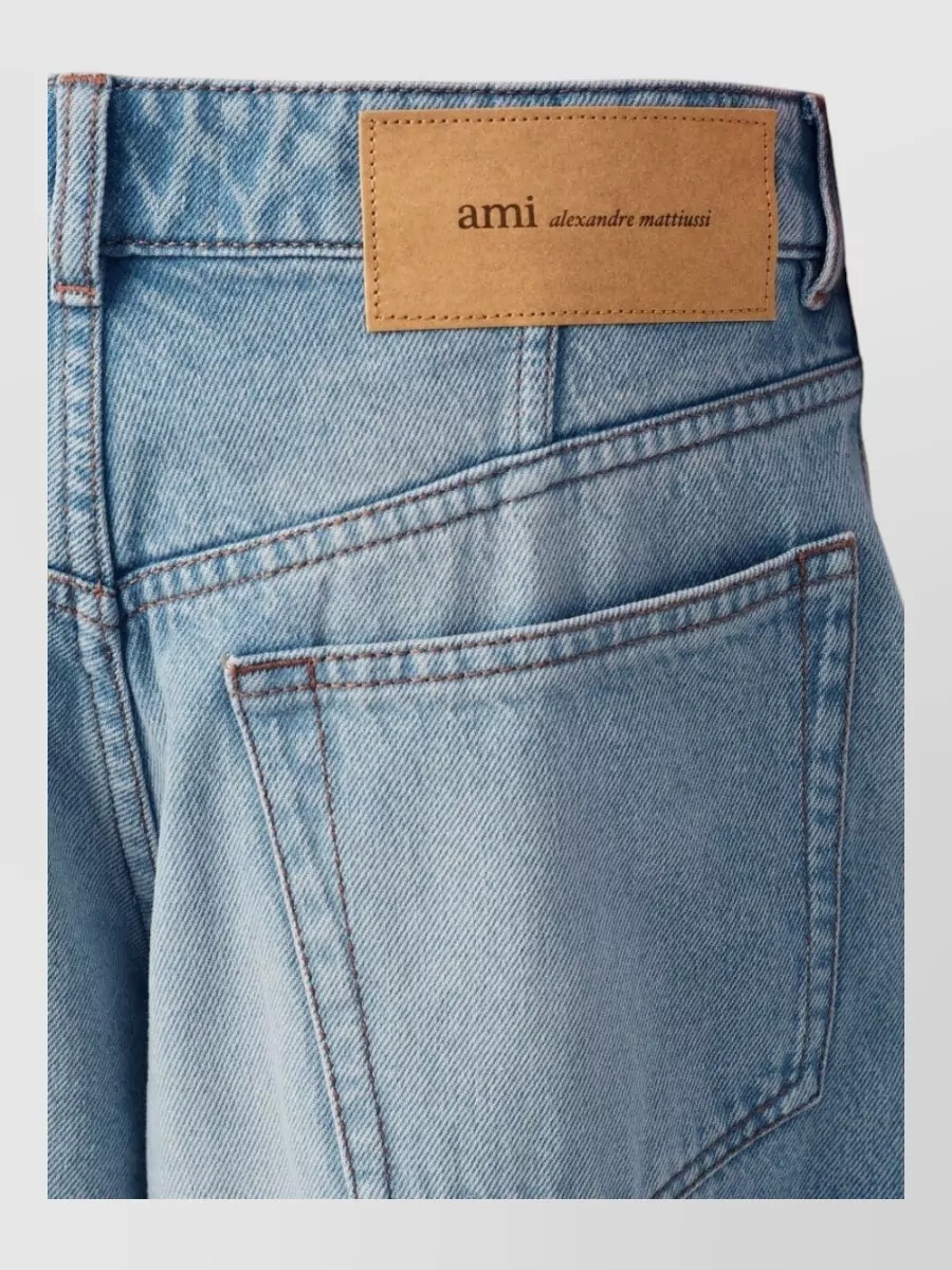 Ami Paris Denim Balloon Fit Regular Waist Baggy Jeans