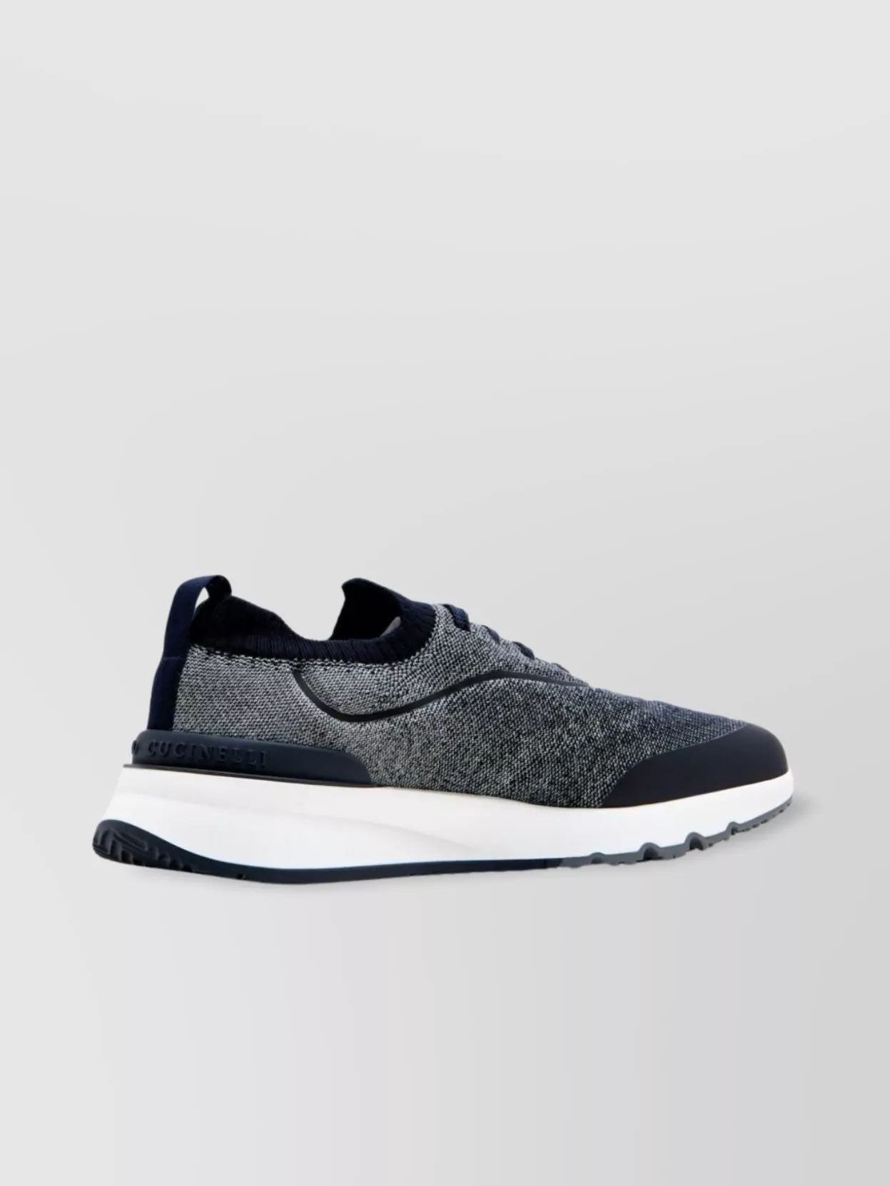 Brunello Cucinelli Runners In Techno Cotton Knit With Termonastrature Shoes In Gray