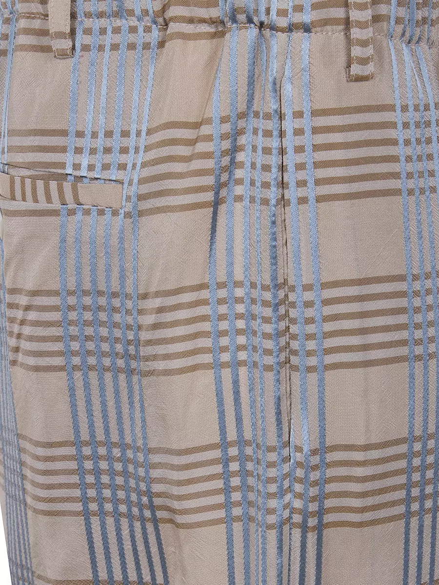 Uma Wang Tartan Drawstring Straight-Leg Trousers