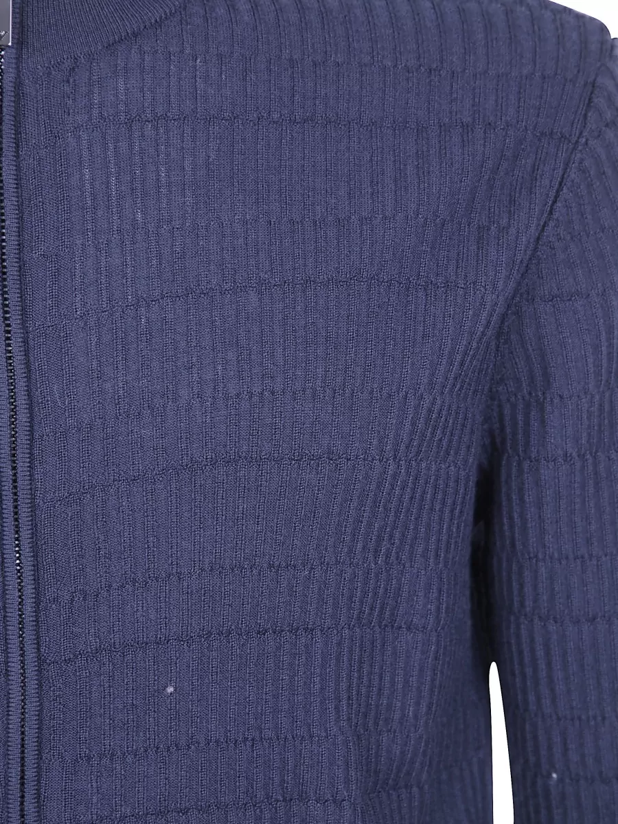 Emporio Armani Virgin Wool Round Neck Cardigan
