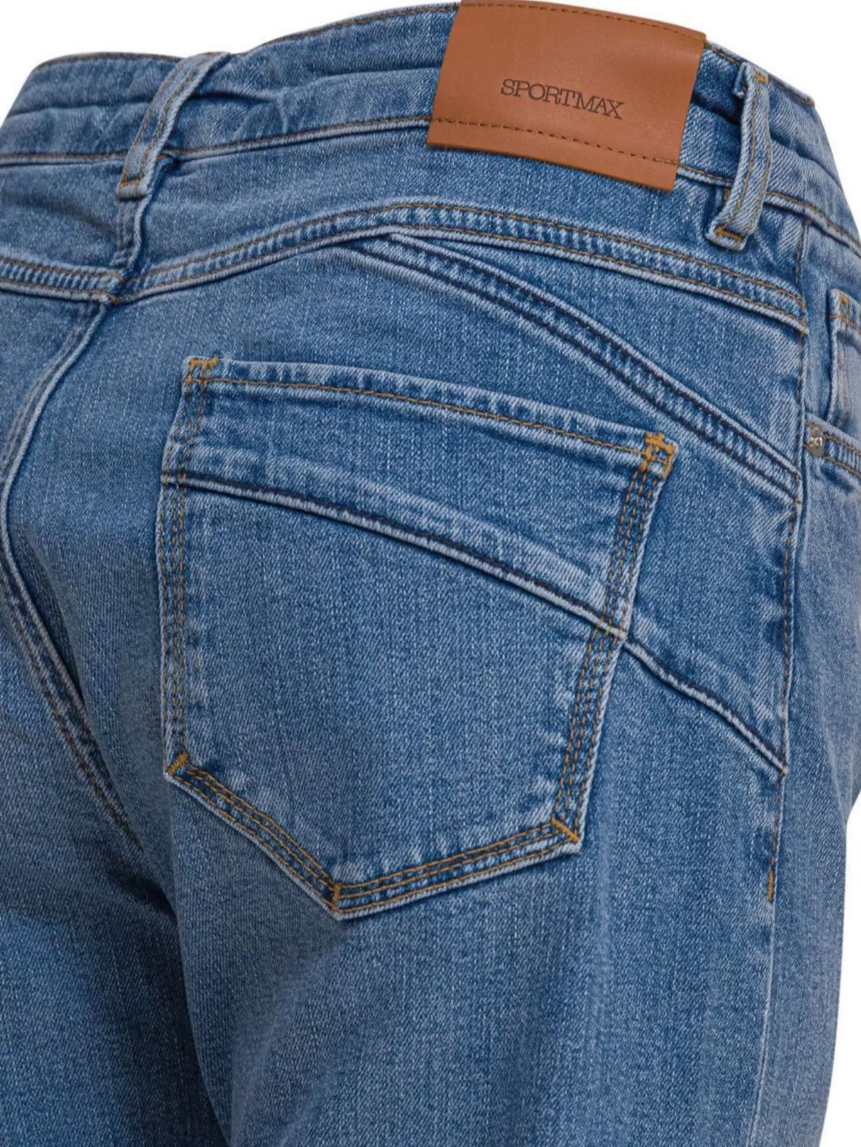 Sportmax Slim Fit Denim Trousers With Contrast Stitching