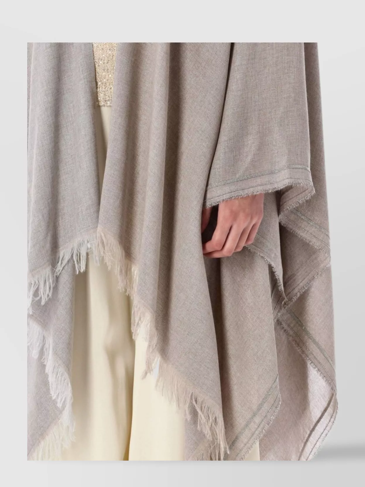 Fabiana Filippi Draped Fringed Lightweight Scarf