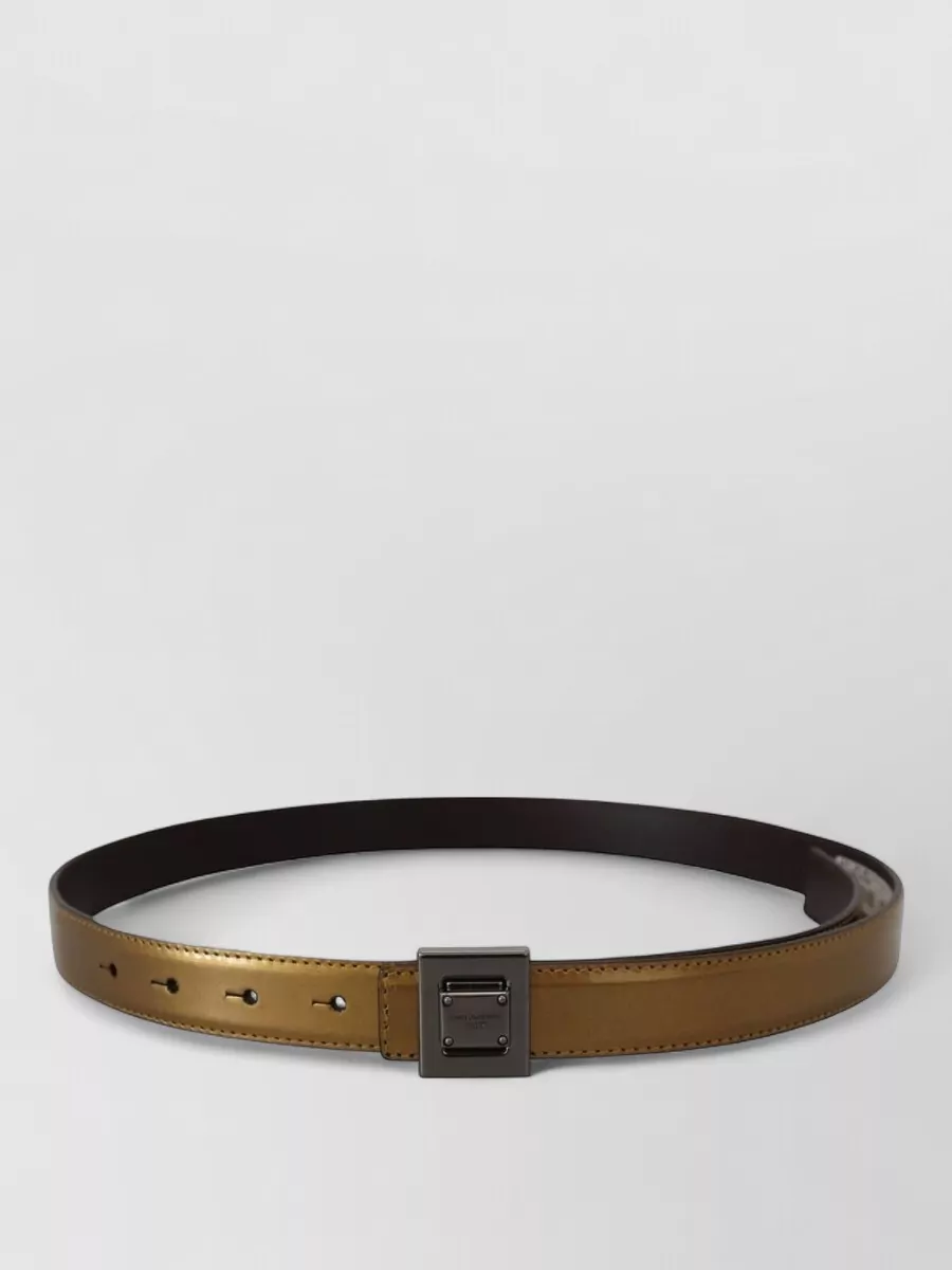 Dolce&Gabbana leather square buckle belt