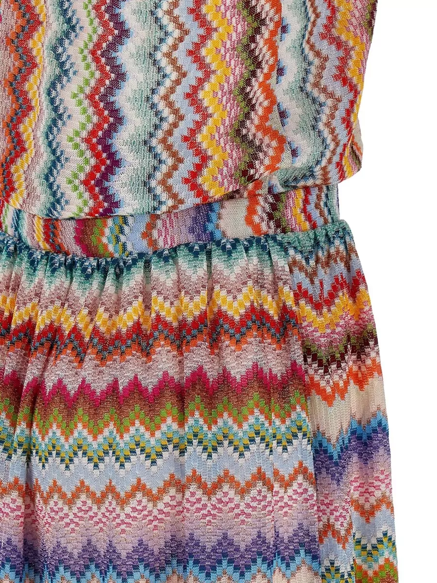 Missoni Knit Dress Set Halter Tie Zigzag