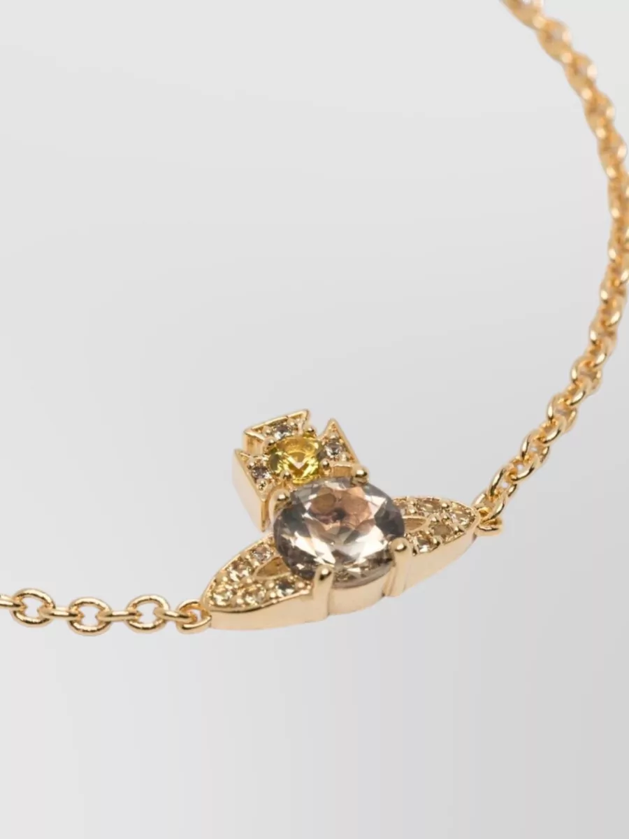 Vivienne Westwood Orb Detail Gold Tone Chain Bracelet Adjustable