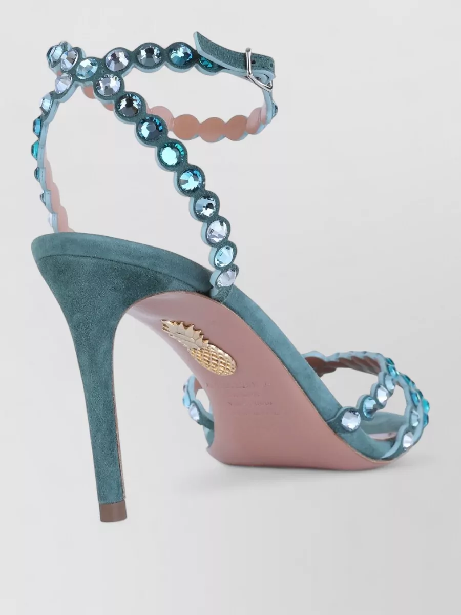 Aquazzura High Heel Sandals Ankle Strap Embellished In Multi