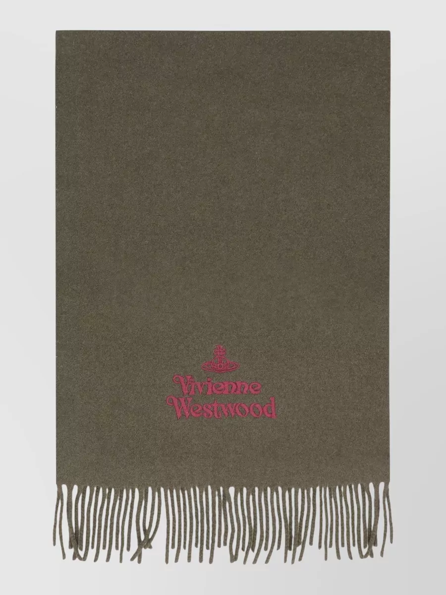 Vivienne Westwood Wool Scarf Long Design Fringe Detail
