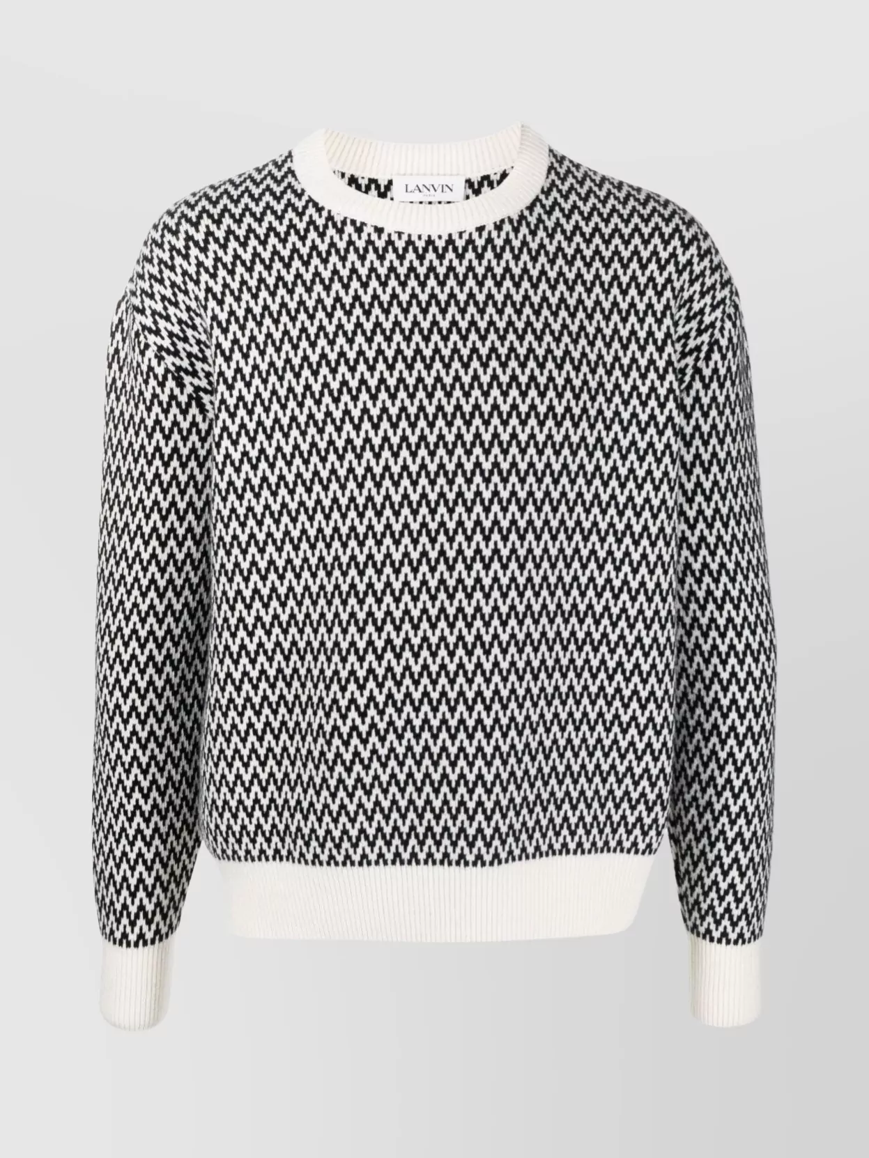Shop Lanvin Versatile Chevron Crewneck Sweater In Black