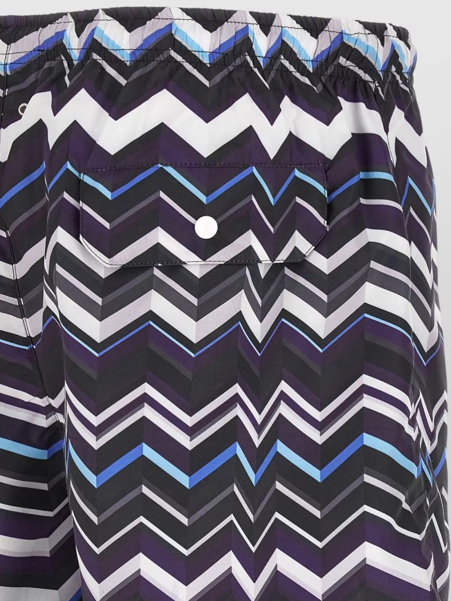 Missoni Zigzag Swimsuit Featuring Back Pocket Buttons