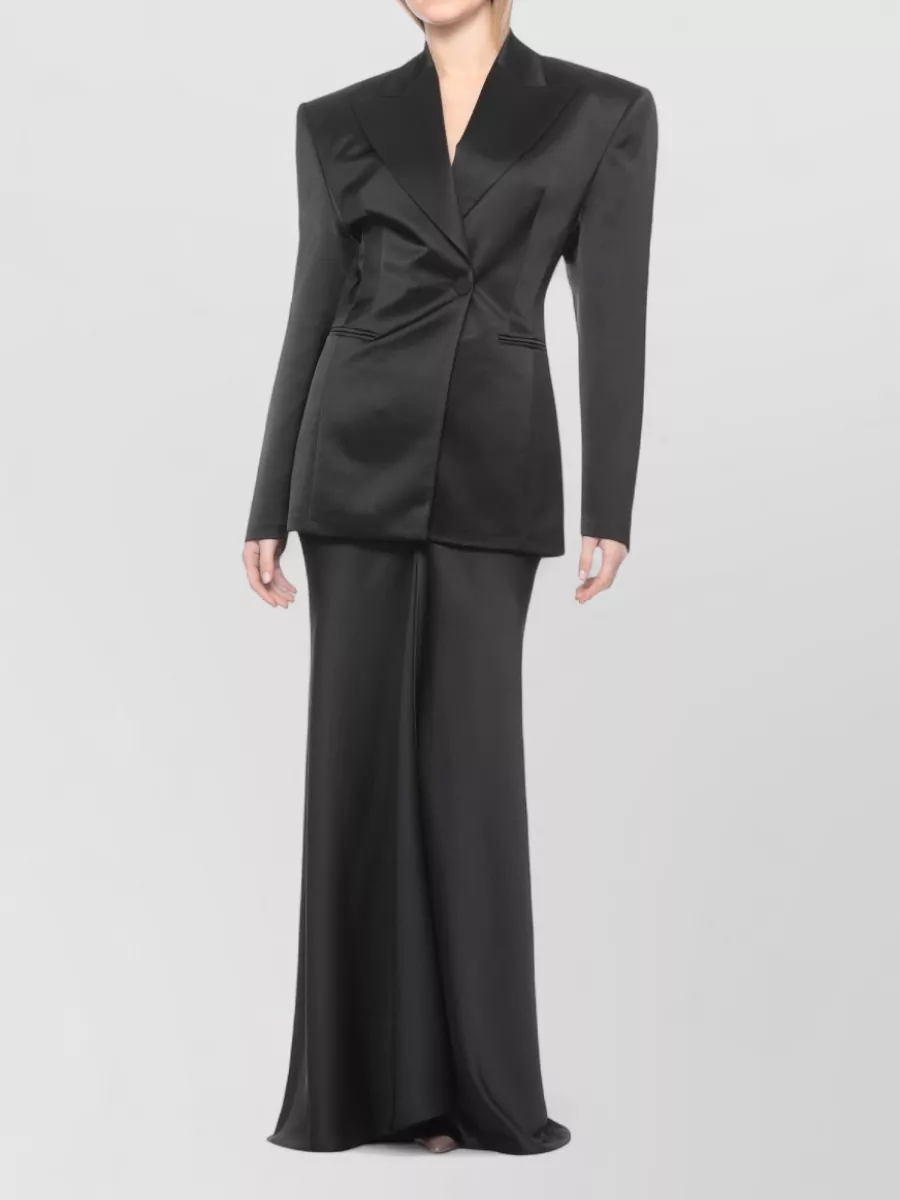 The Andamane Draped Satin Midi Skirt