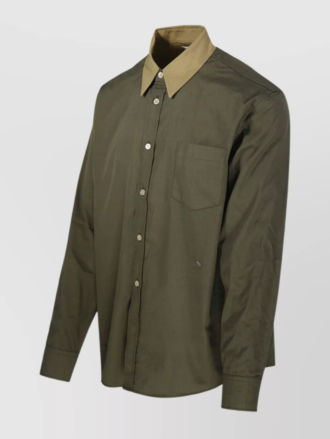 Our Legacy Long Sleeve Shirt With Chest Pocket And Contrast Collar