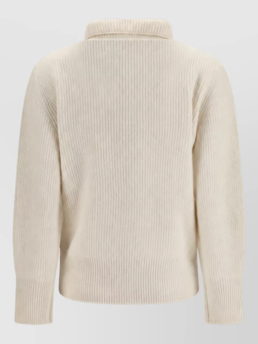 Forte Forte Wool Cashmere Ribbed Half Zip Sweatshirt