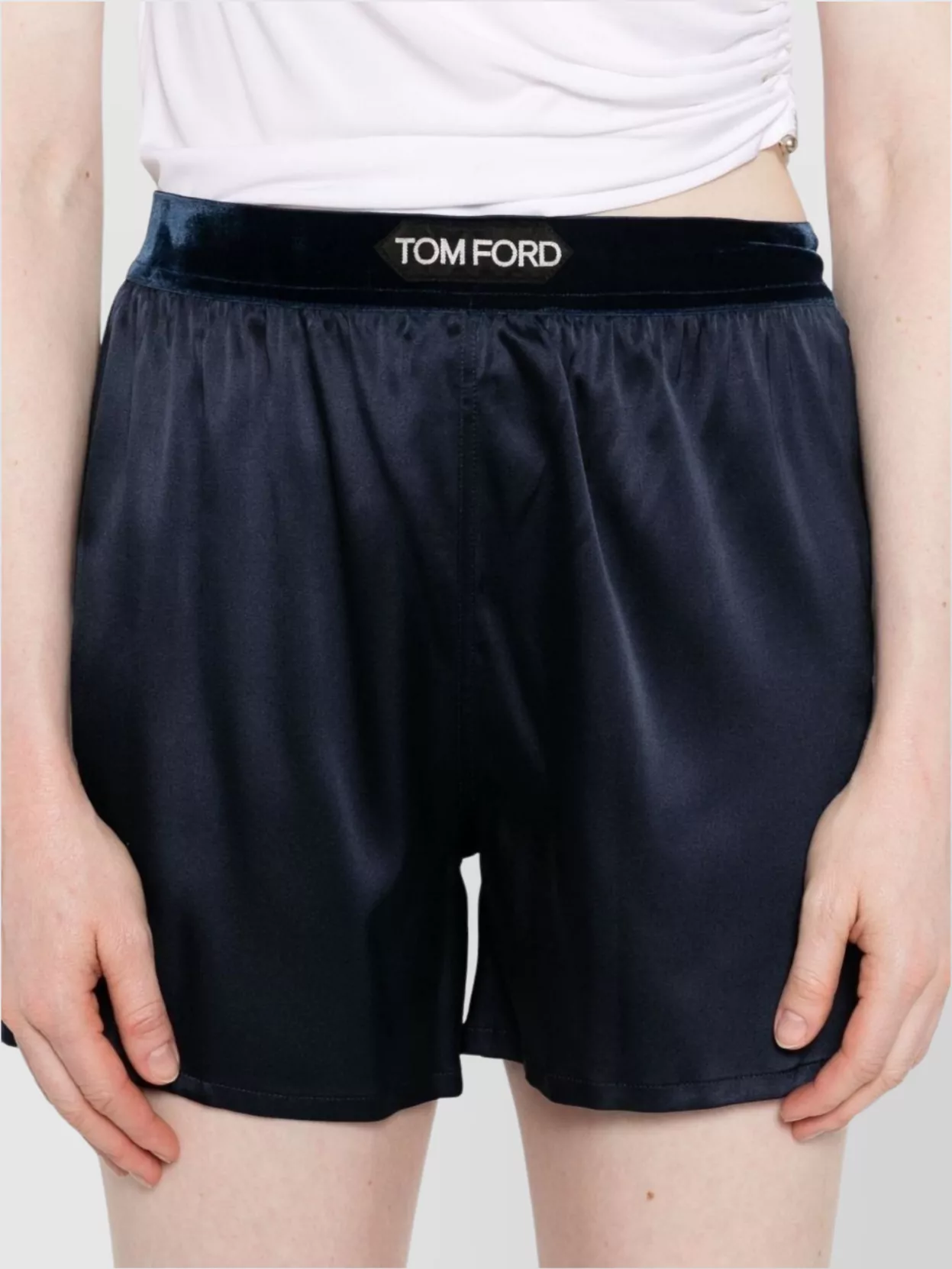 Tom Ford Silk Shorts With Elasticated Waistband And Satin Finish