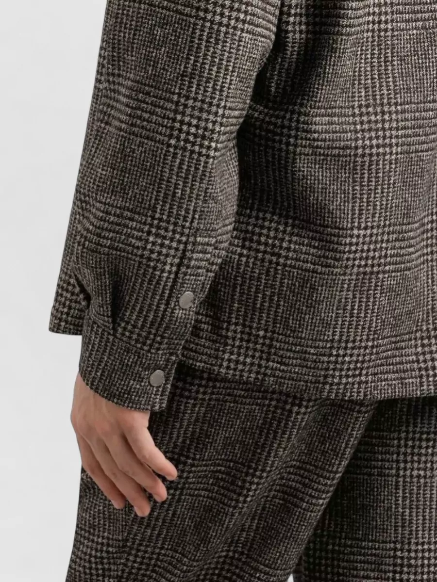 Dolce&Gabbana Plaid Alpaca Wool Cotton Blend Shirt