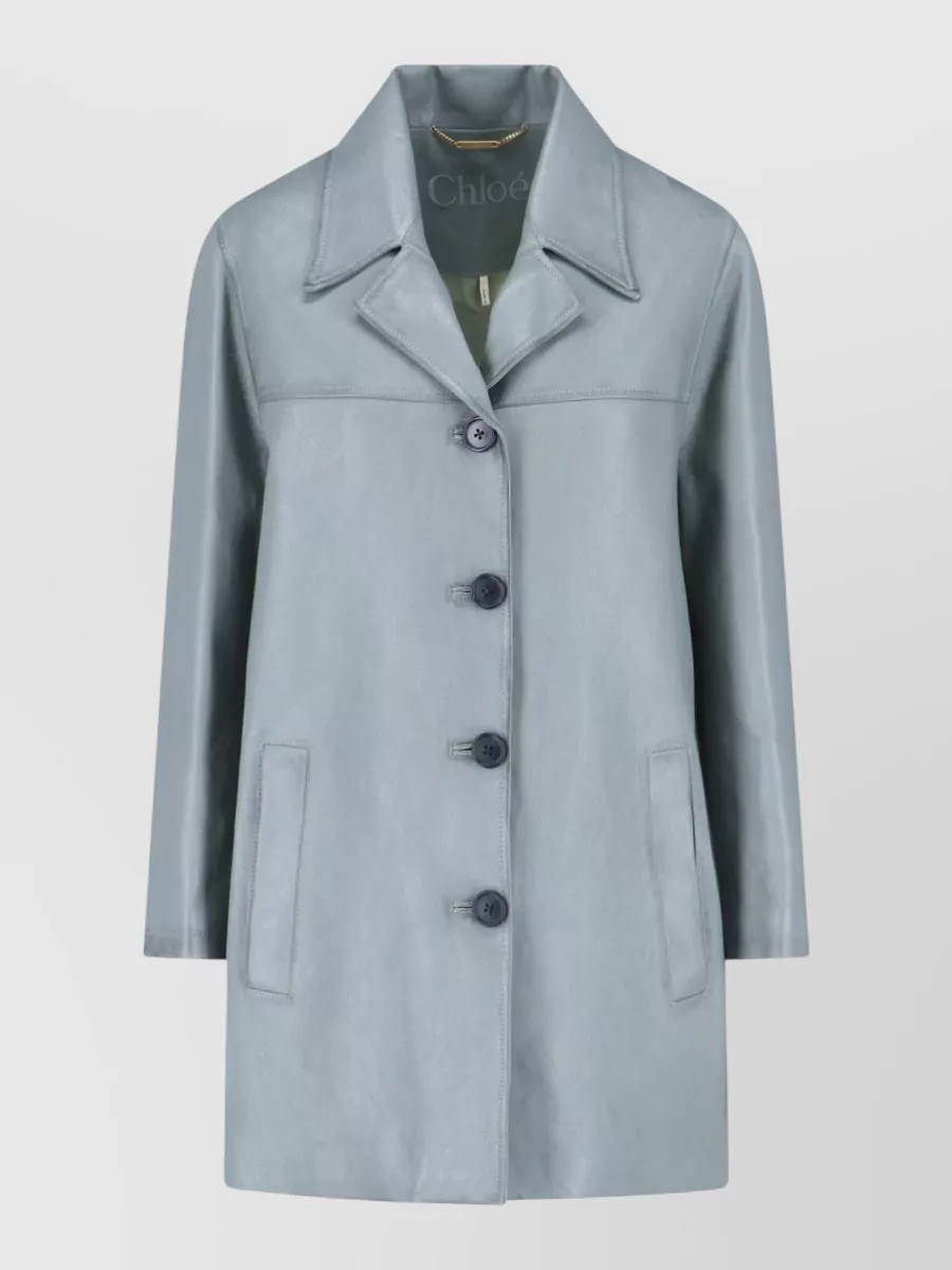 Chloé Lamb leather single-breasted coat