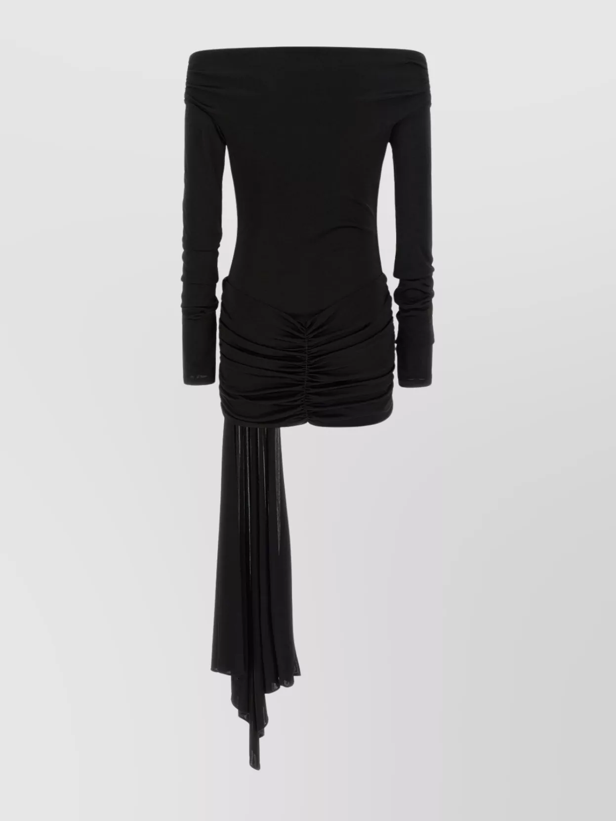The Andamane Wendell Off-the-shoulder Draped Mini Dress In Black