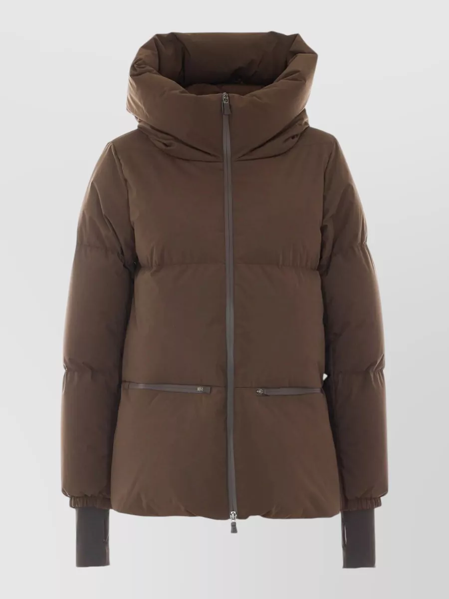 Herno down hooded short parka coat