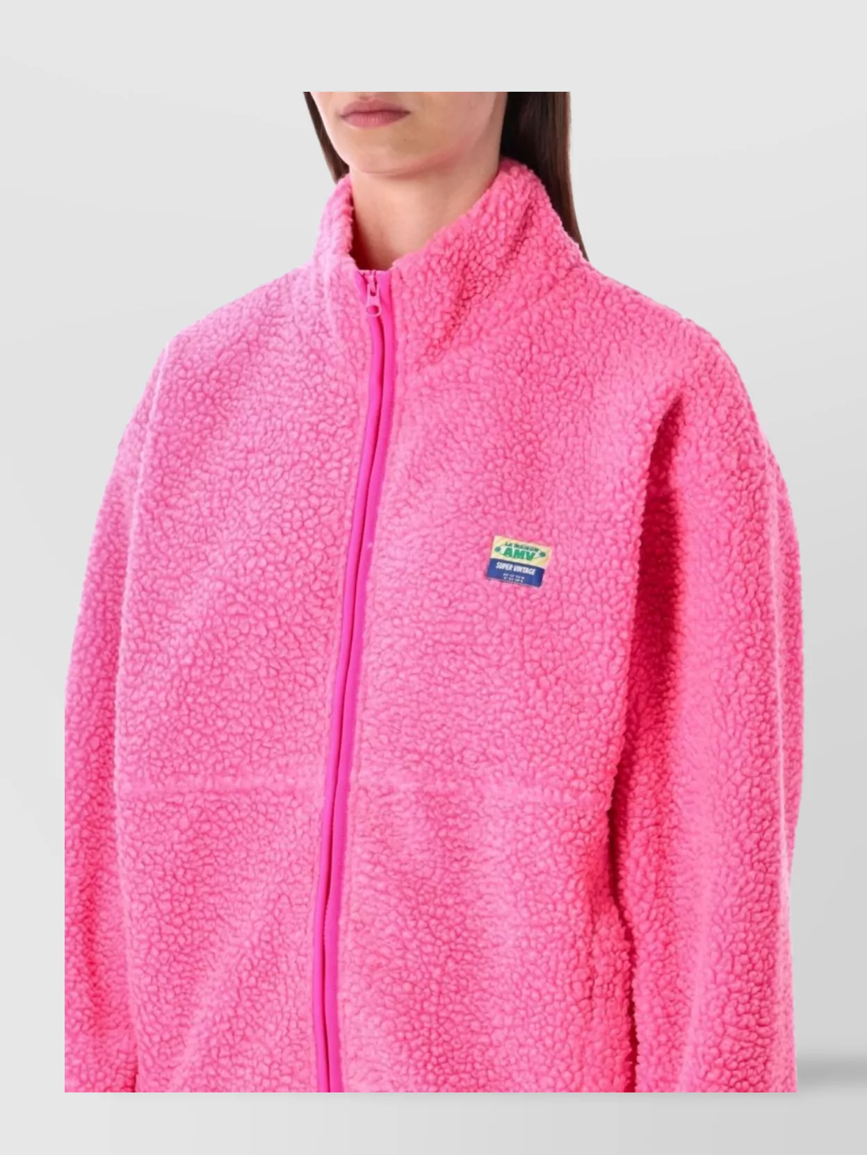 American Vintage Cozy Teddy Pile Jacket With High Collar