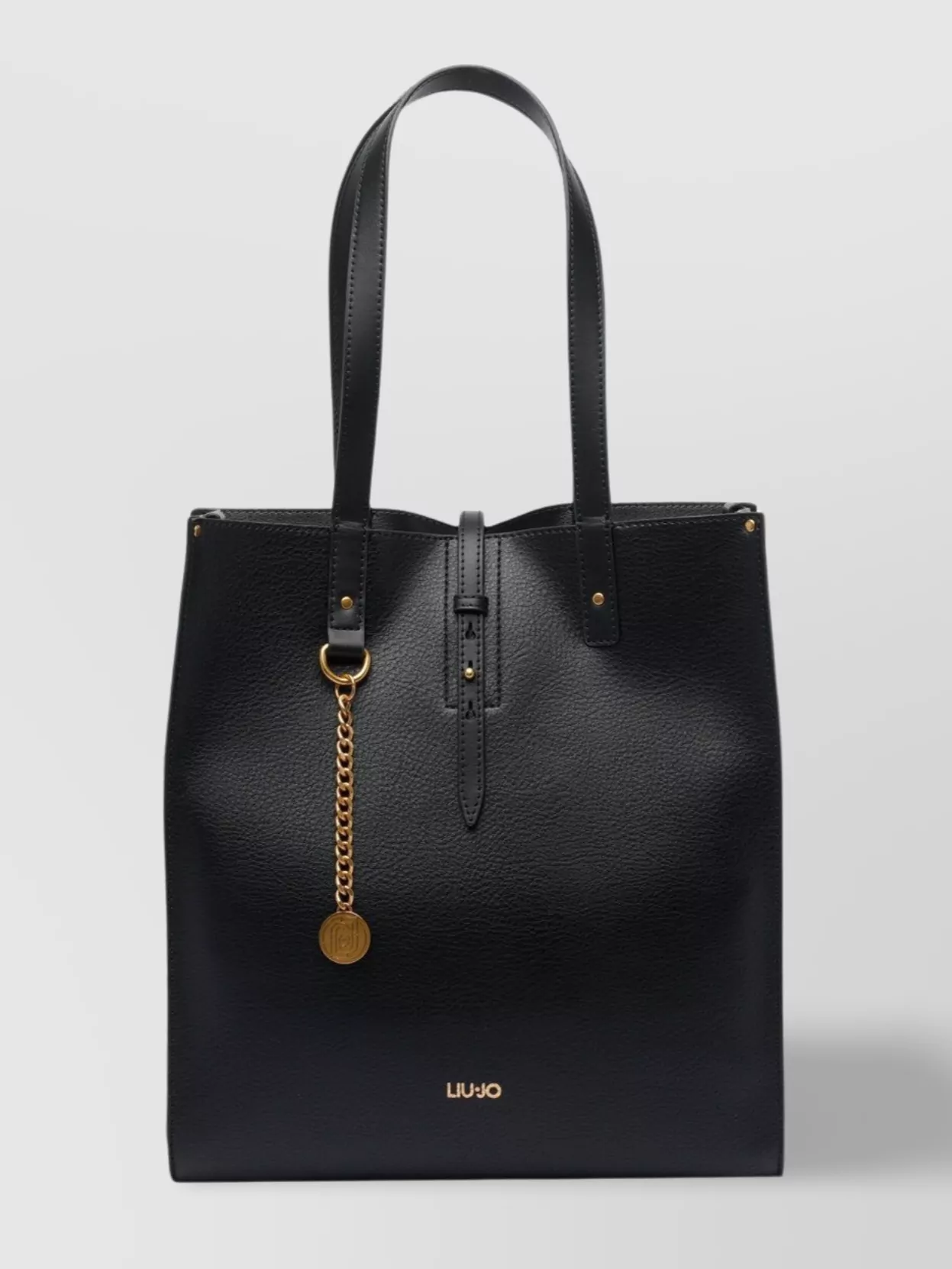 LIU •JO SHOULDER BAG WITH DOUBLE HANDLES AND CHAIN CHARM