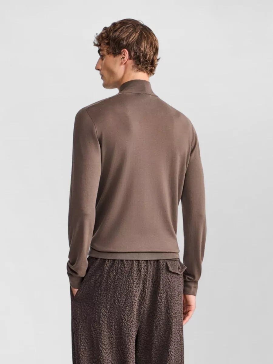 Giorgio Armani Virgin Wool Slim-Fit Plain-Knit Turtleneck Sweater