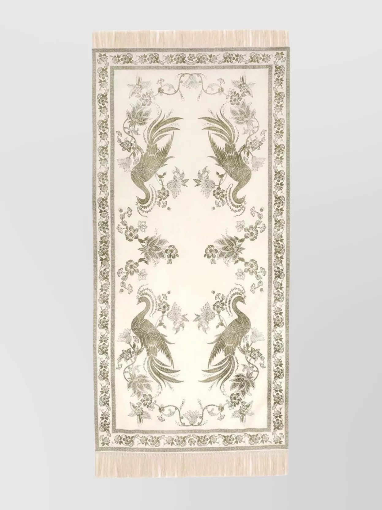Zimmermann Peacock Floral Print Beach Towel In White