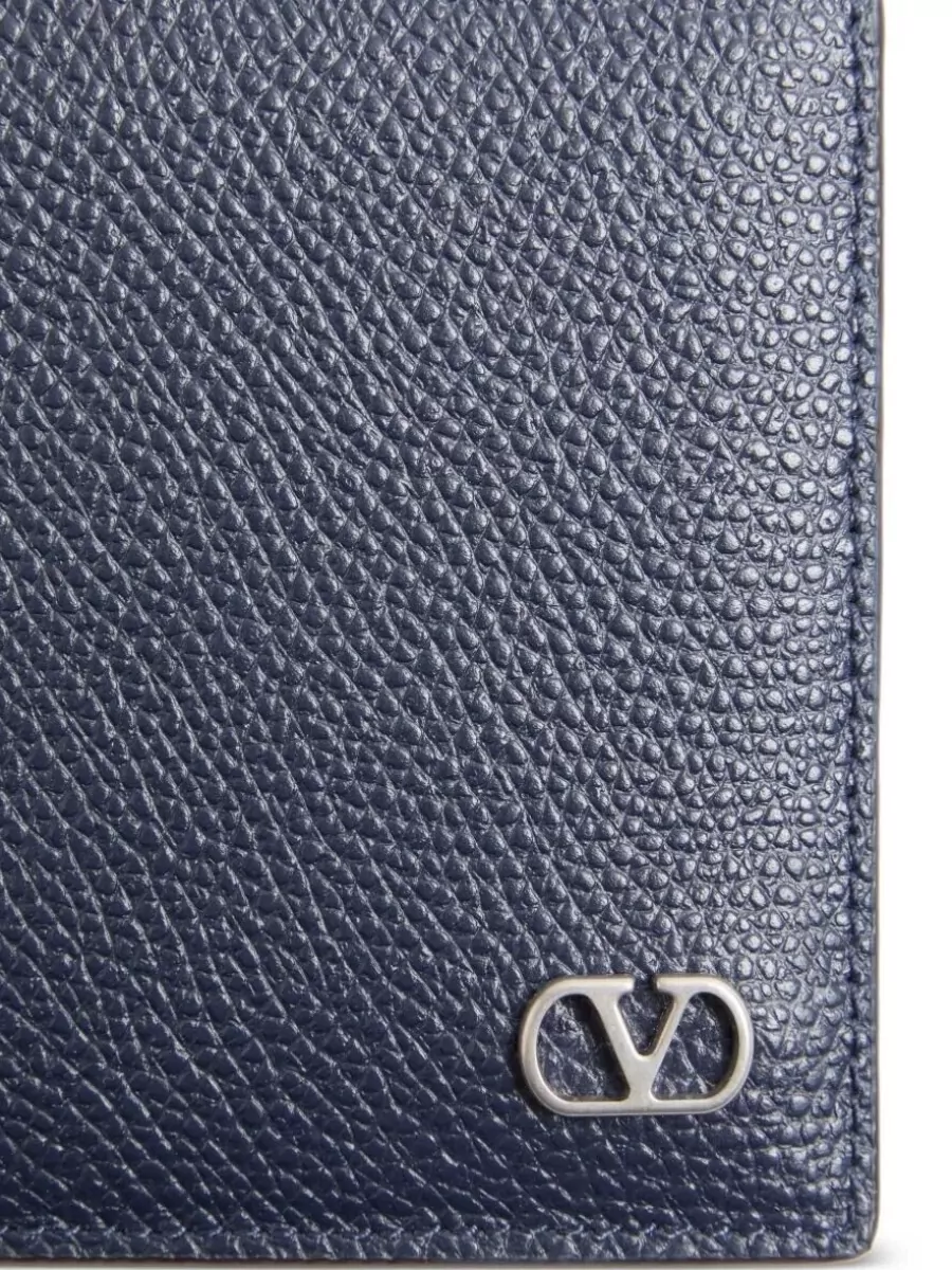 Valentino Garavani Vlogo Signature Grainy Calfskin Cardholder Wallet