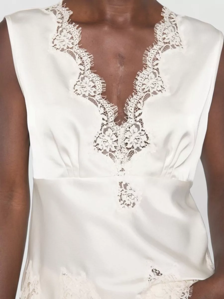 Ermanno Firenze Cotton V-Neck Sleeveless Nightdress
