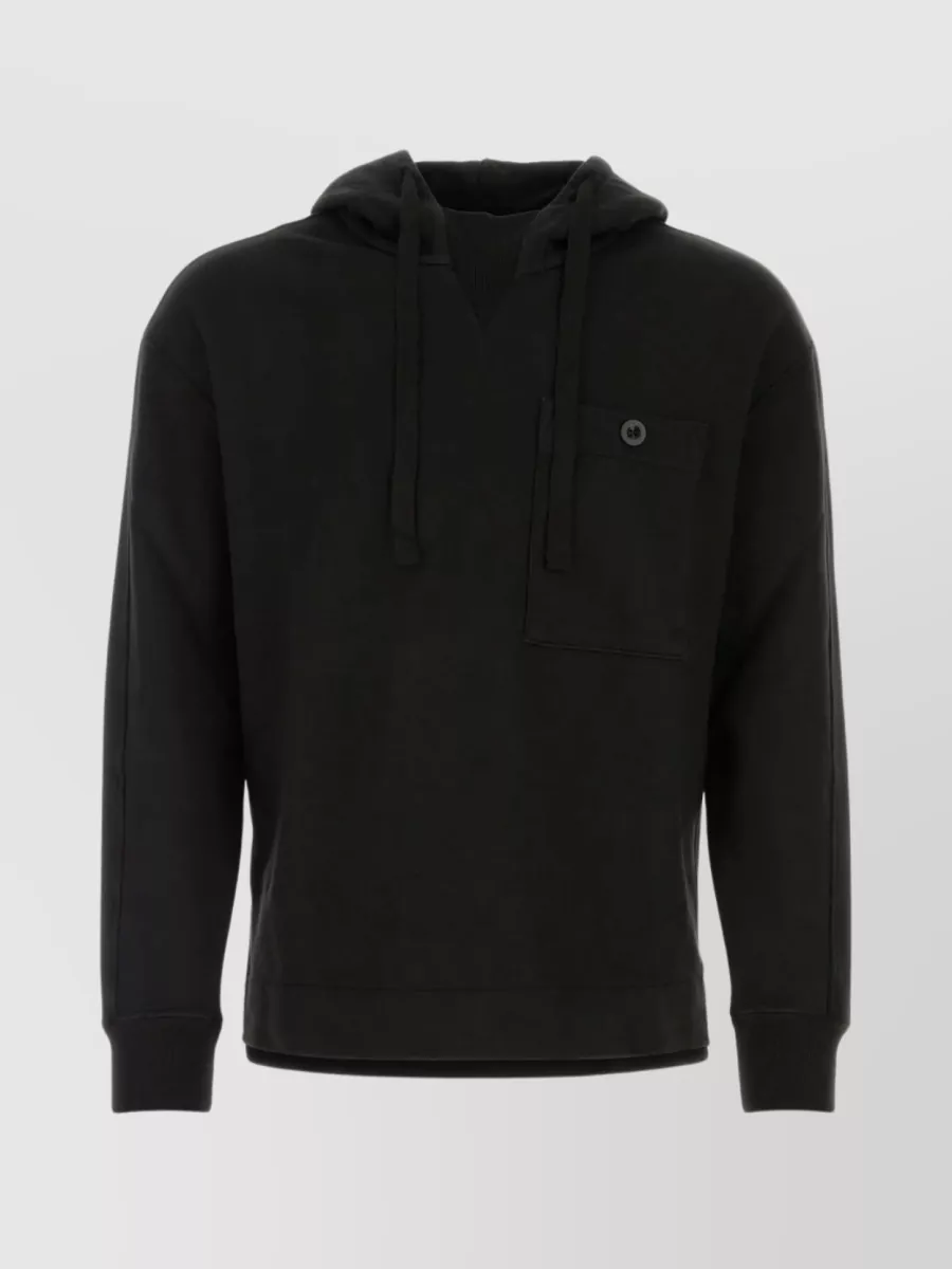 Shop Ten C Cotton Oversize Hooded Sweater In Black