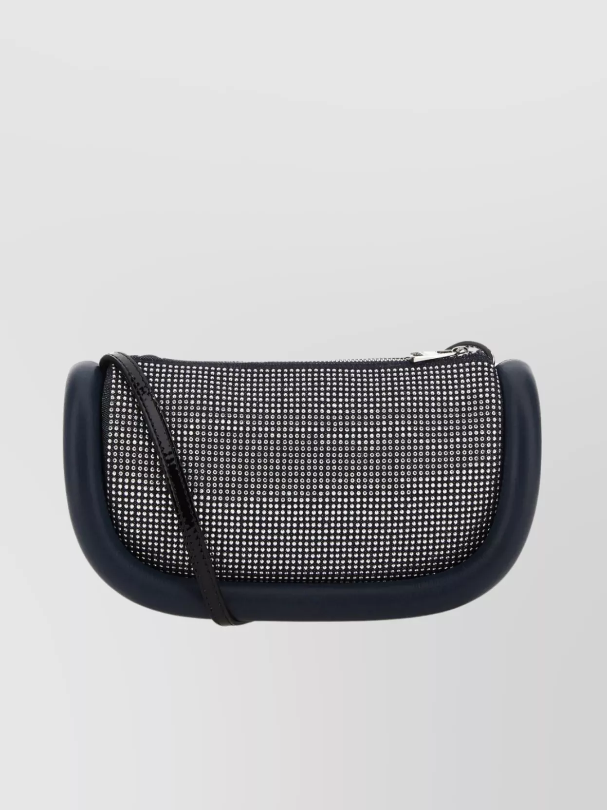 Jw Anderson Studded Leather And Fabric 12 Crossbody In Black