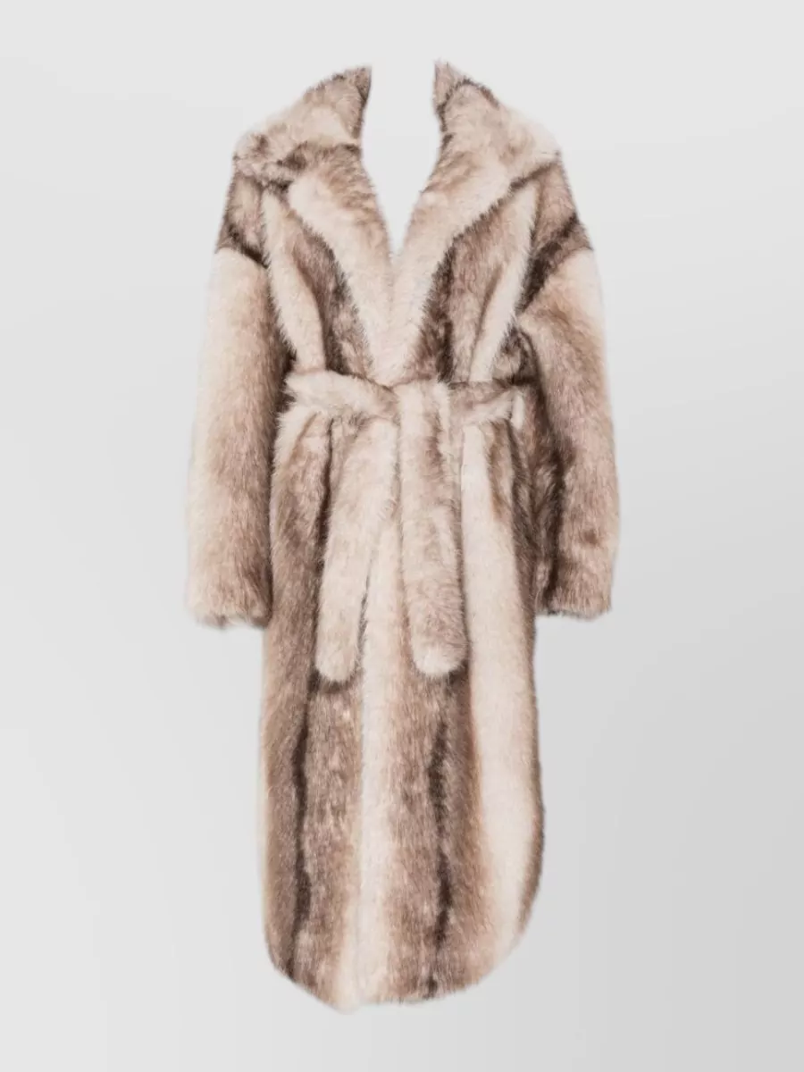 The Frankie Shop Faux fur oversized maxi belted coat