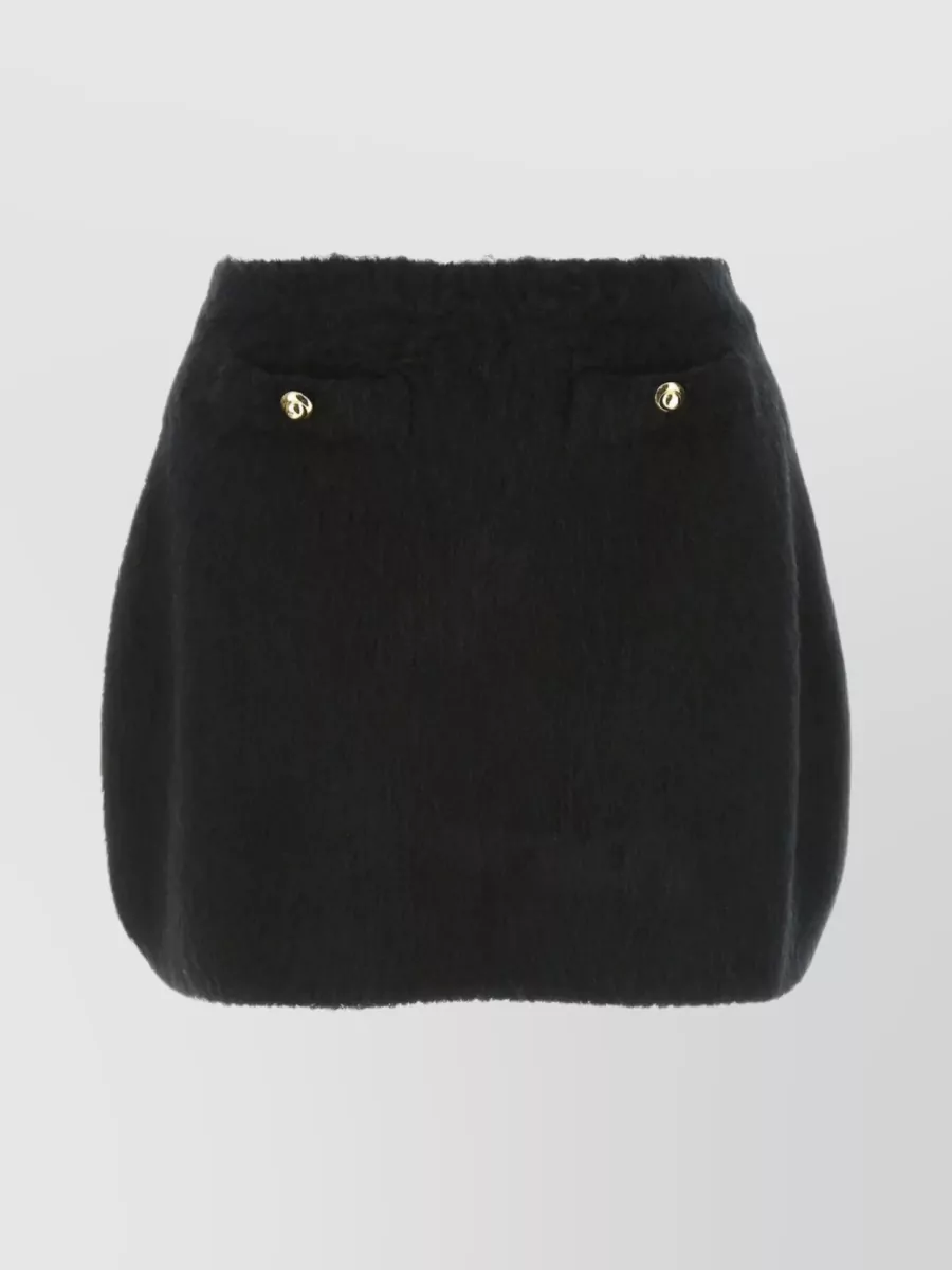 Shop Miu Miu Streamlined High Waist Mini Skirt In Black