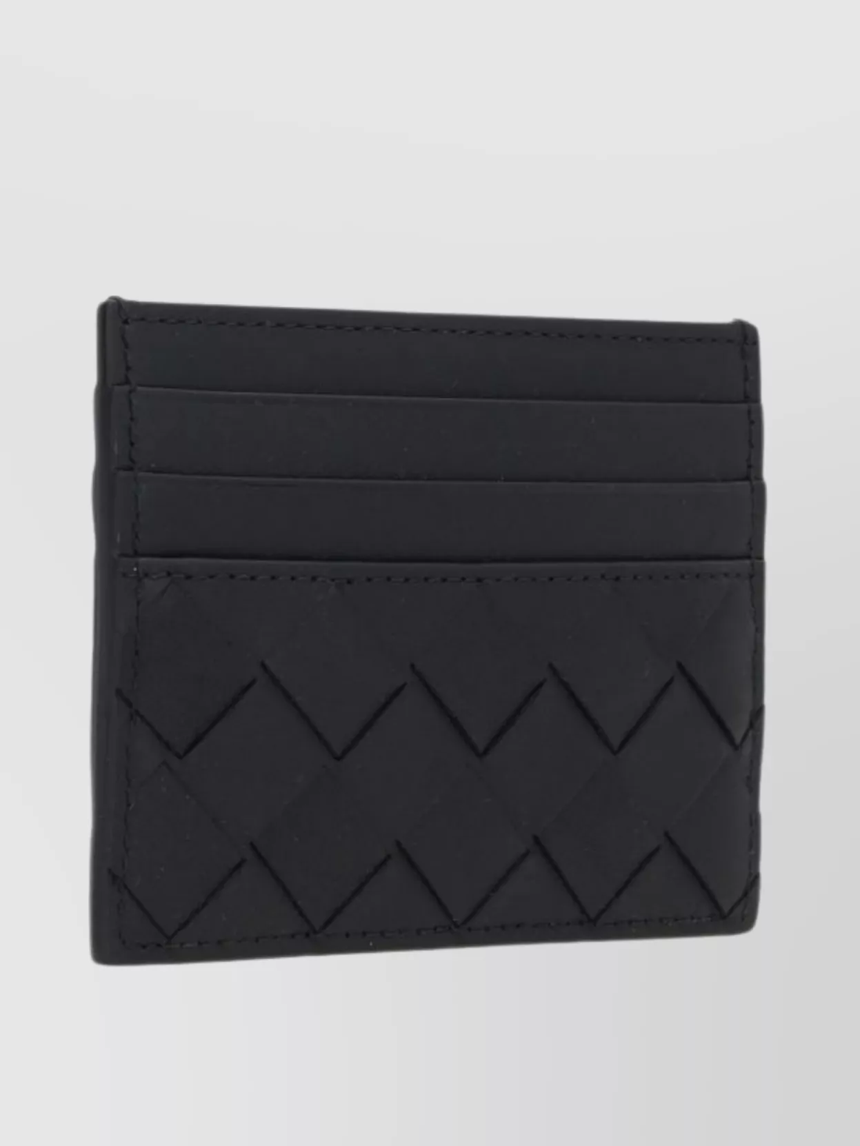 Shop Bottega Veneta Textured Quilted Card Case In Black