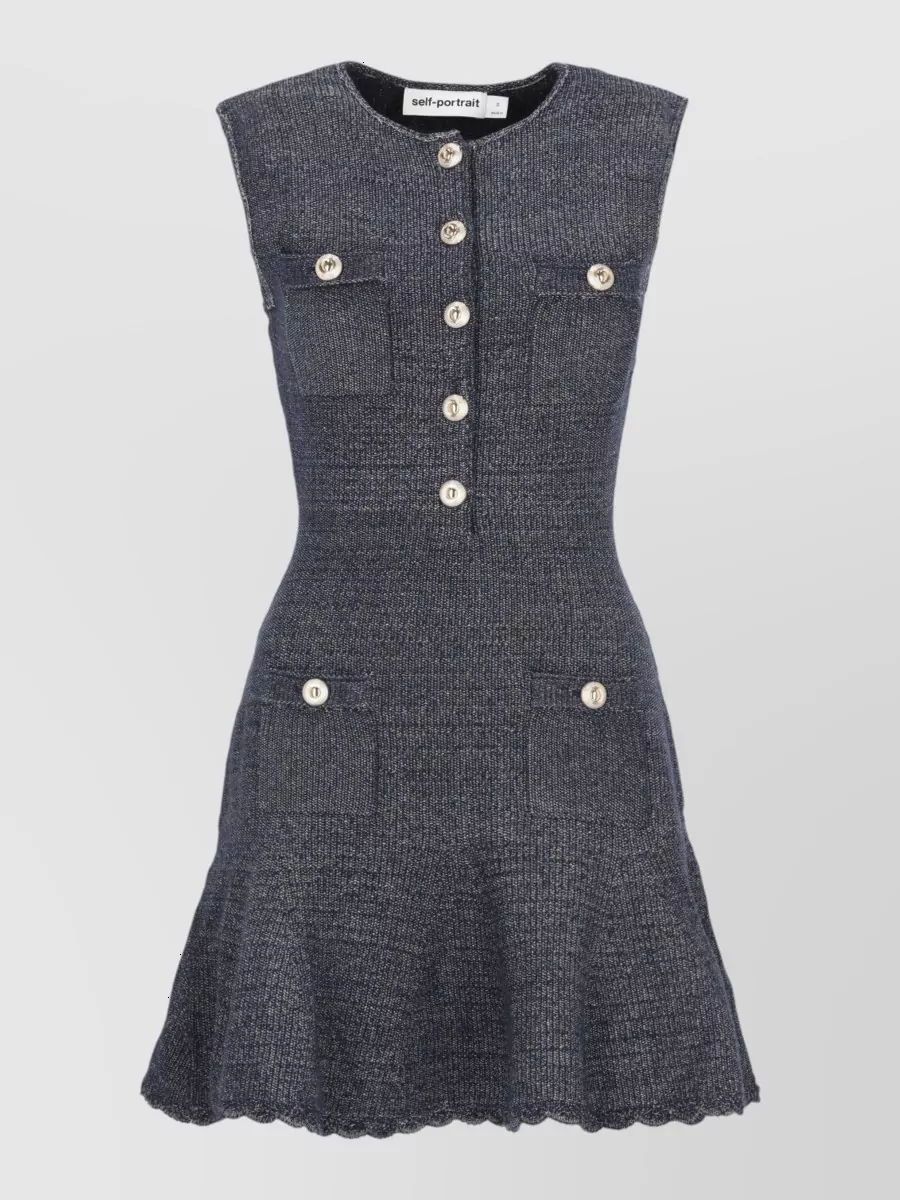 Self-Portrait sleeveless denim mini dress