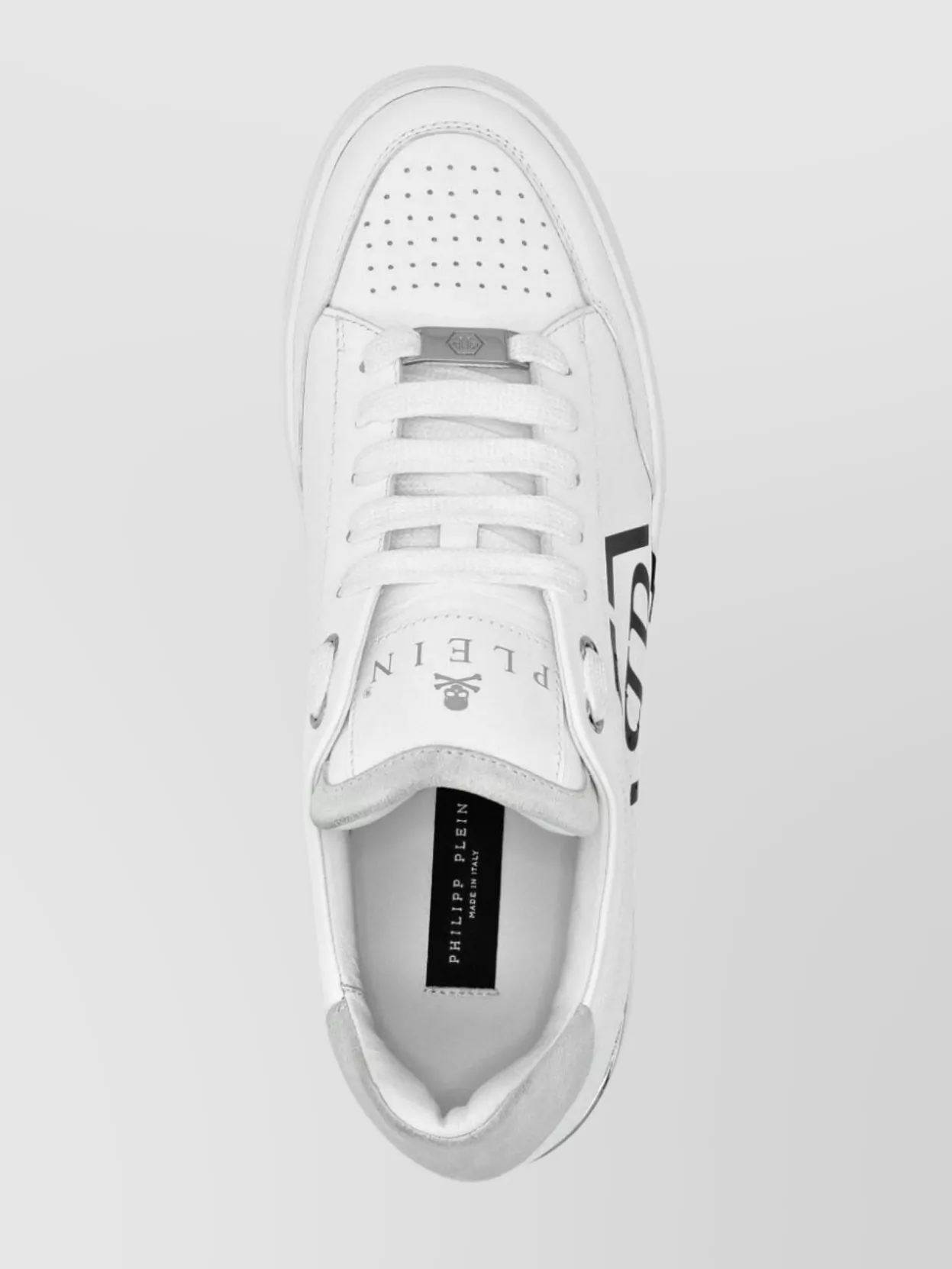 Philipp Plein Perforated Leather Sneakers Logo Detail
