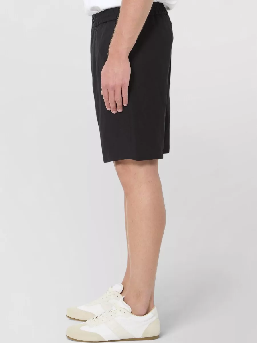 Ami Paris Mid-Rise Wide-Leg Shorts
