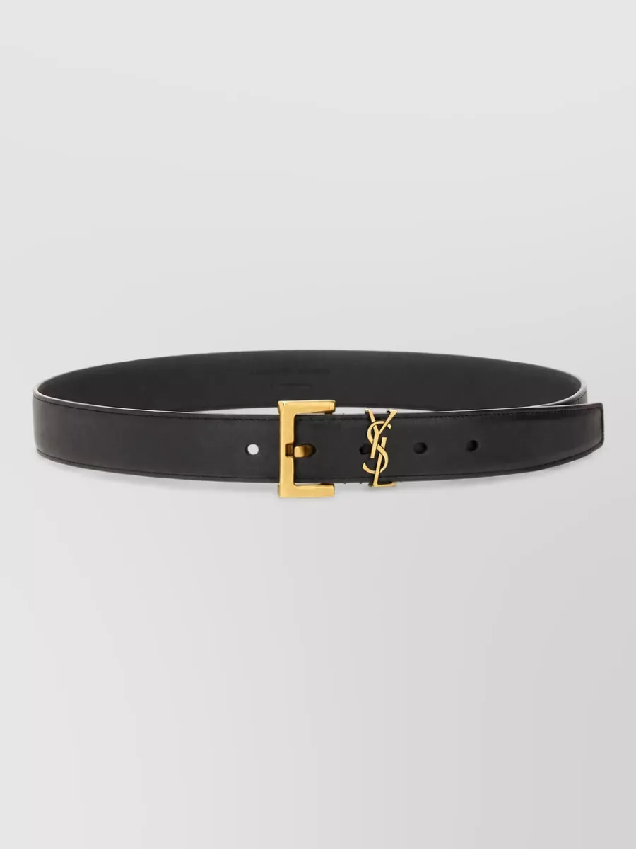 Saint Laurent Leather Cassandre Belt