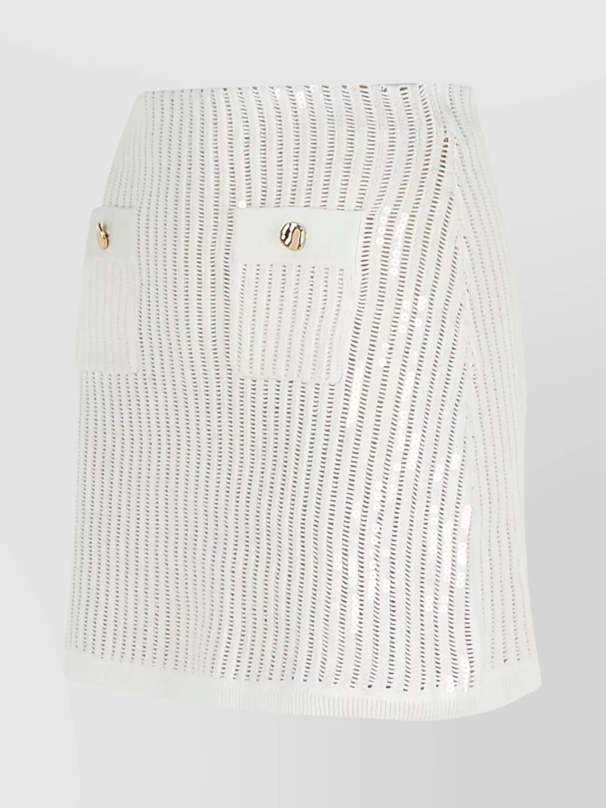 Self-portrait Sequined Crocheted Cotton And Cashmere-blend Mini Skirt